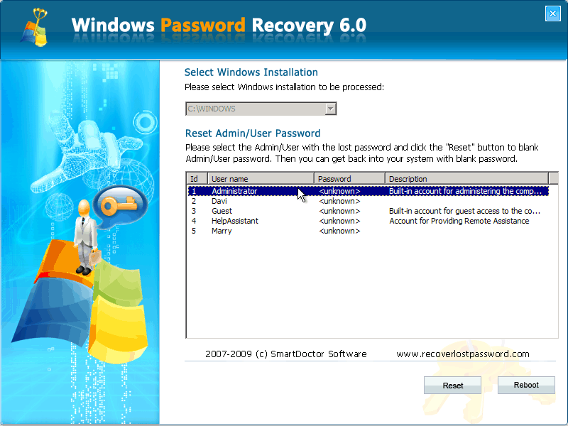 microsoft windows password recovery tool
